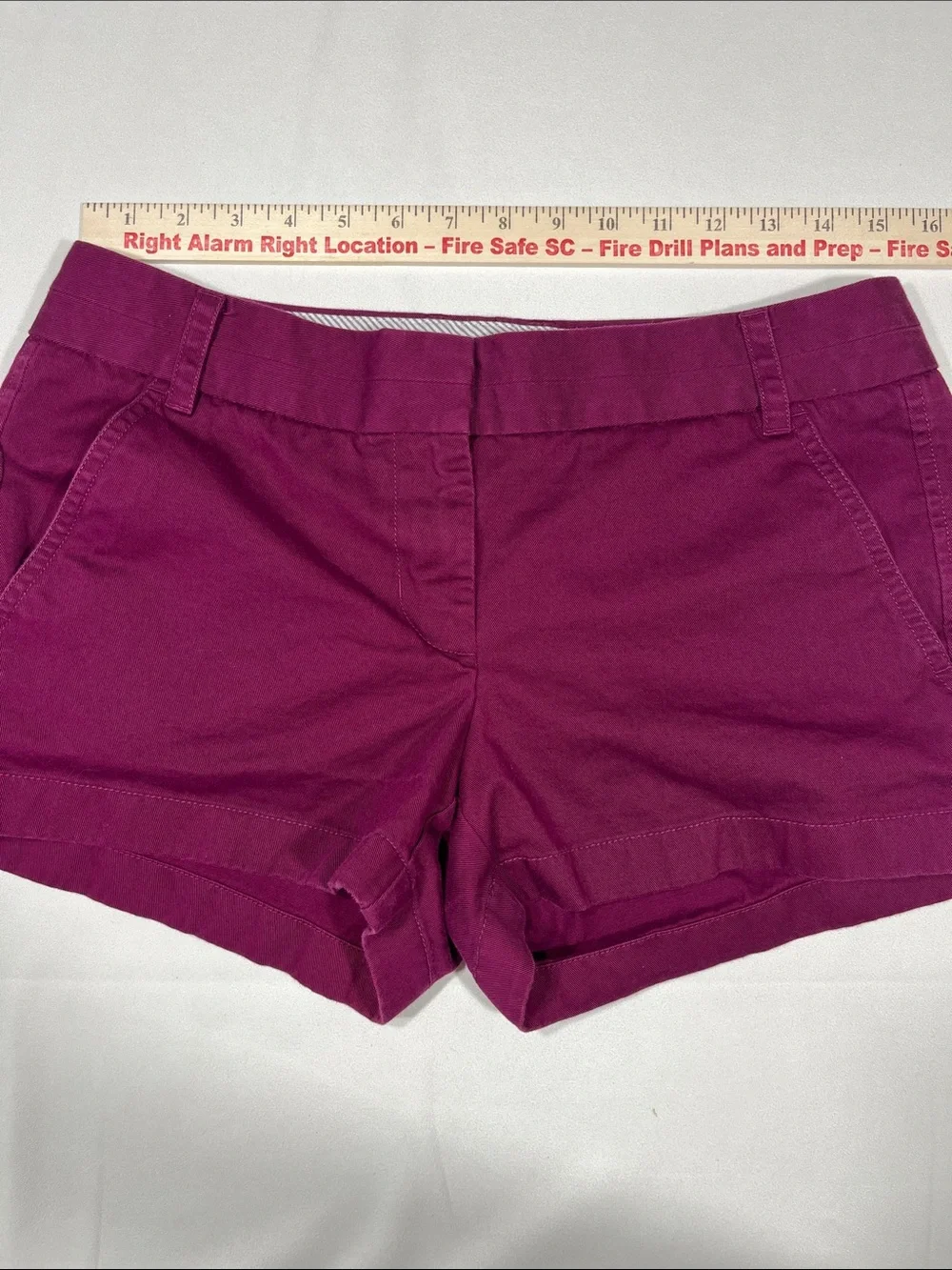 J.Crew Chino Rolled Cuff Shorts Berry Magenta Women’s Size 4 Cotton